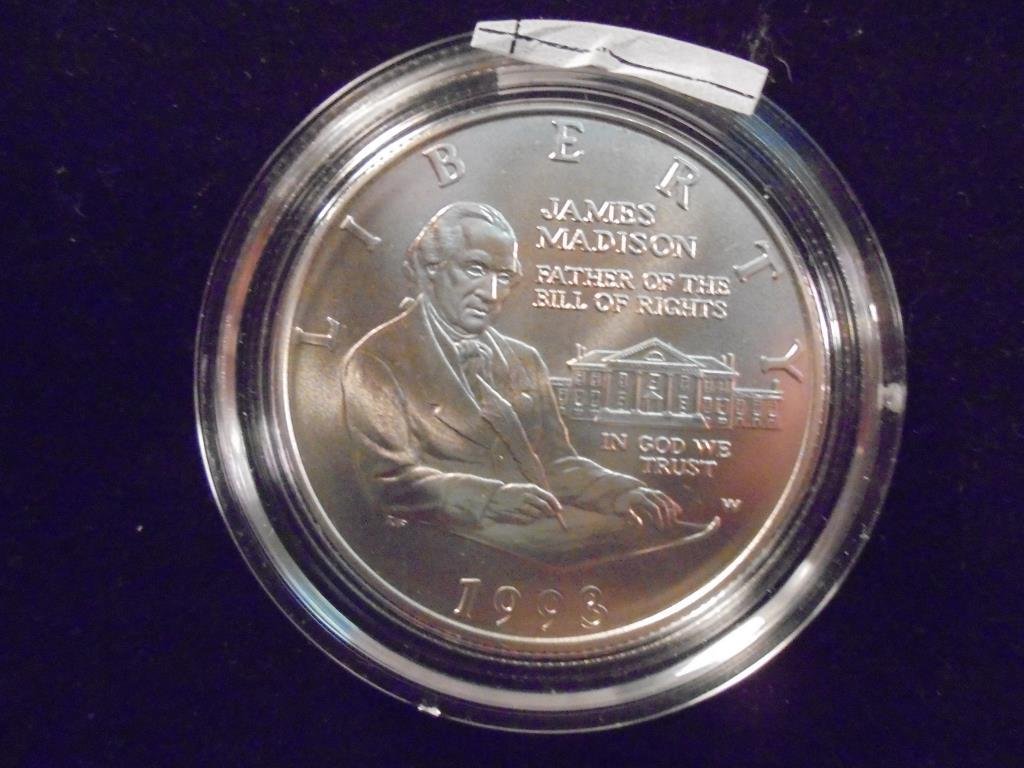 1993-W MADISON BILL OF RIGHTS SILVER HALF DOLLAR UNC: UNC