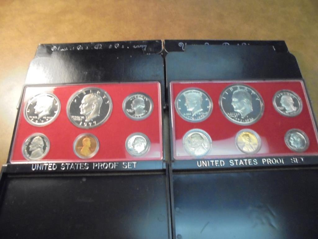 1976 & 1977 US PROOF SETS (WITH BOXES) (1 of 2)