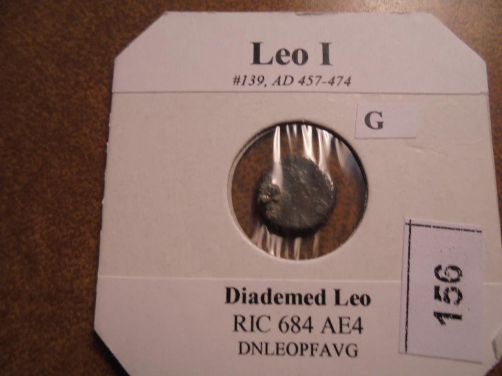 457-474 A.D. LEO I ANCIENT COIN: You must call or email us with your credit card number directly