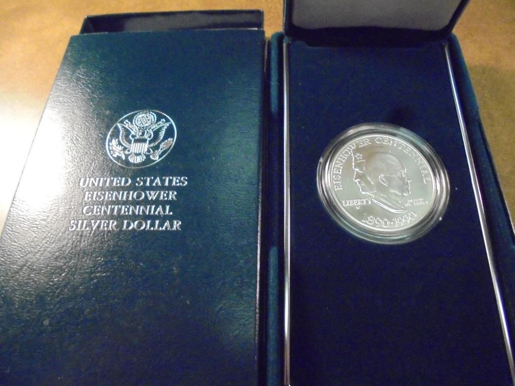 1990-W EISENHOWER CENTENNIAL UNC SILVER DOLLAR ORIGINAL (1 of 2)