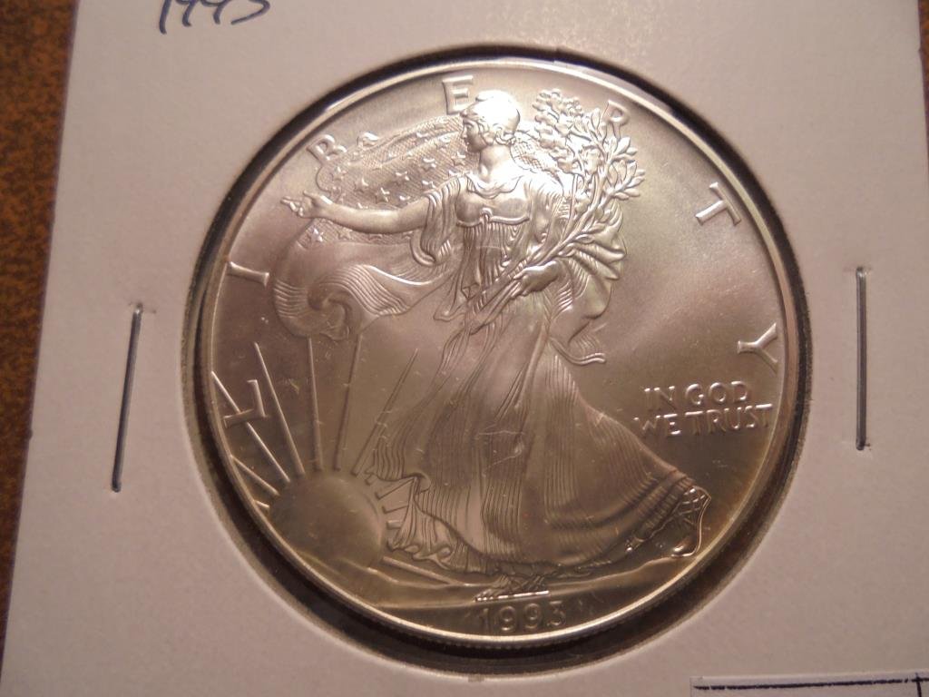 1993 AMERICAN SILVER EAGLE UNC (1 of 2)