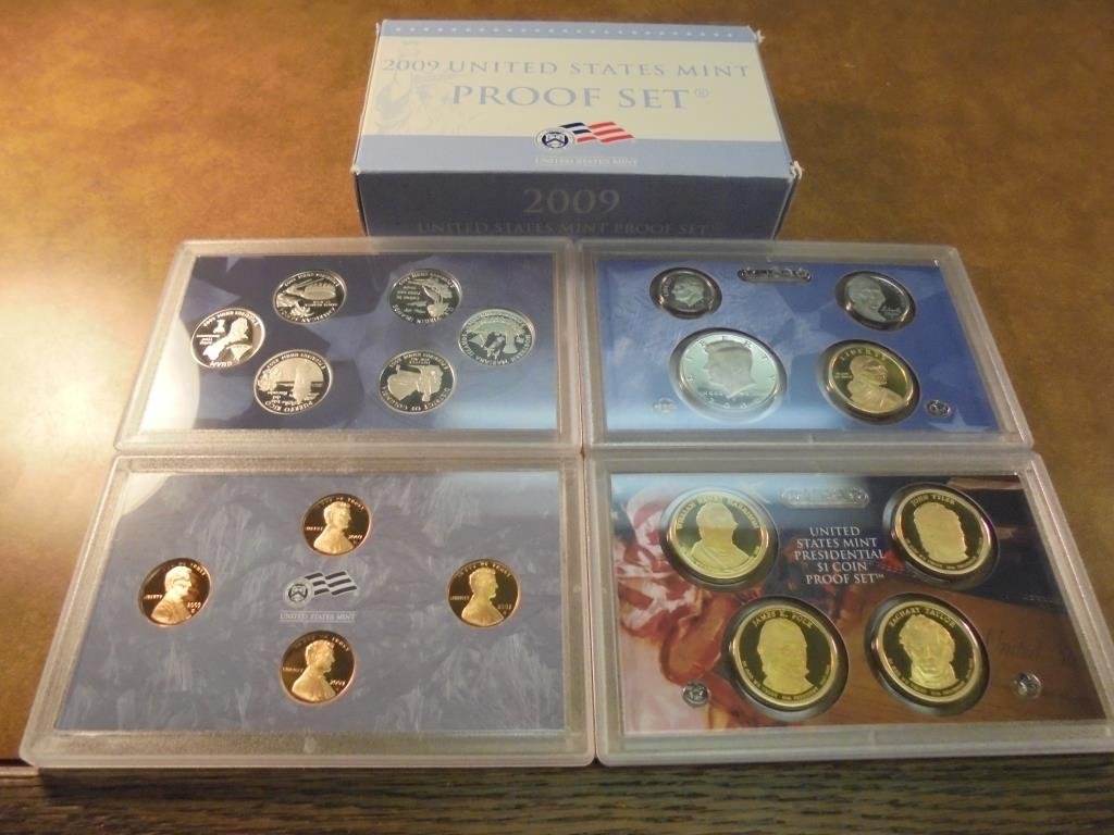 2009 US PROOF SET (WITH BOX) 18 PIECES INCLUDES (1 of 2)