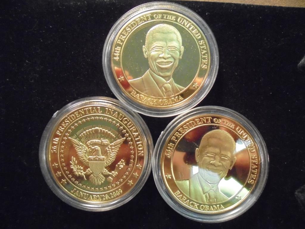 3-2009 BARACK OBAMA INAUGURATION TOKENS (PF) ALL THREE (1 of 2)