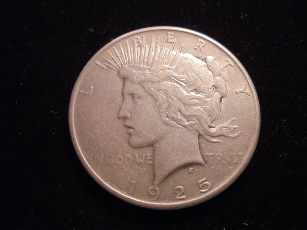 1925 PEACE SILVER DOLLAR: You must call or email us with your credit card number directly