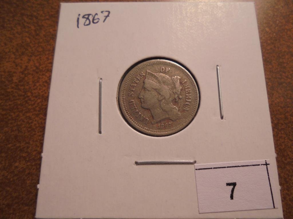 1867 THREE CENT PIECE (NICKEL) (1 of 2)