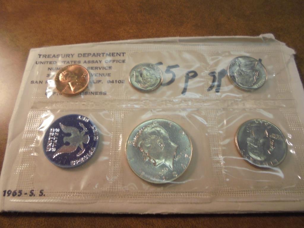 1965 US SPECIAL MINT SET WITH ENVELOPE 40% SILVER JOHN (1 of 2)