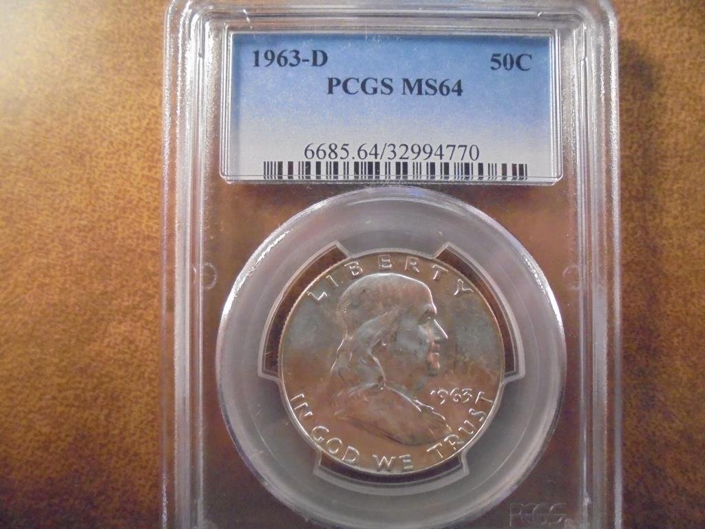 1963-D FRANKLIN HALF DOLLAR PCGS MS64 (1 of 2)