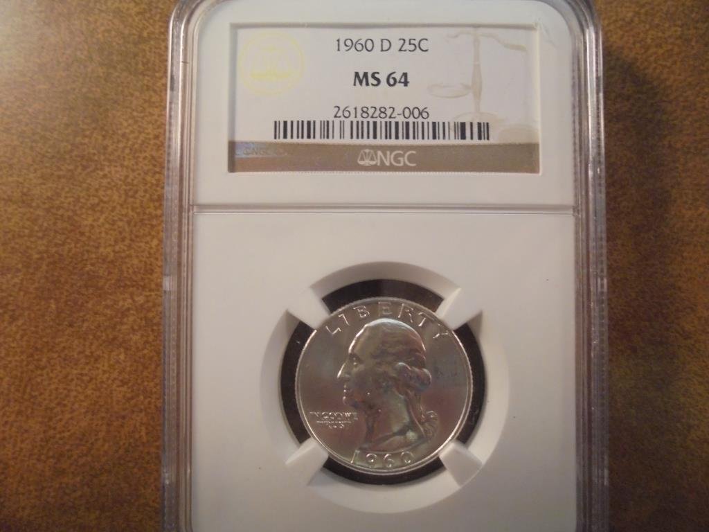 1960-D WASHINGTON SILVER QUARTER NGC MS64 (1 of 2)