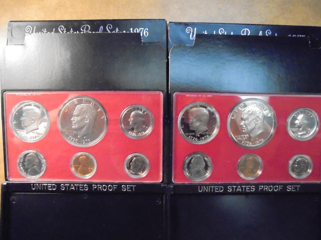 1975 & 1976 US PROOF SETS (WITH BOXES) (1 of 2)