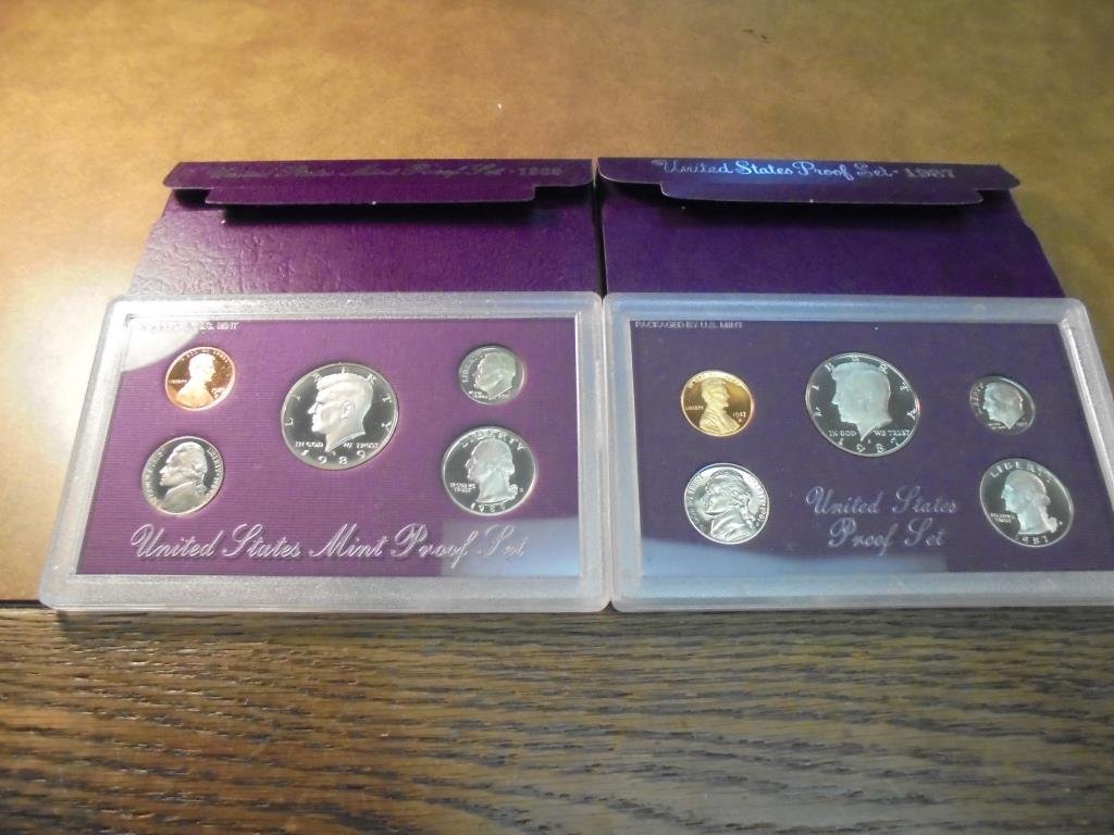1987 & 1989 US PROOF SETS (WITH BOXES) (1 of 2)