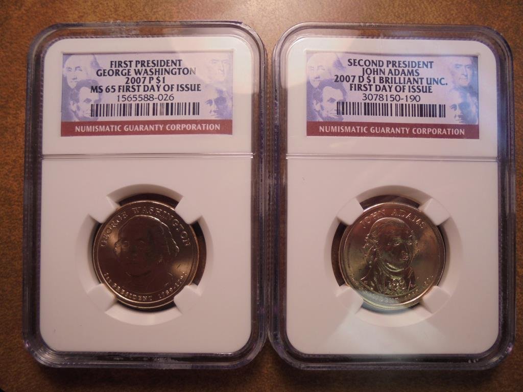 2 PRESIDENTIAL DOLLAR SLABS SEE DESCRIPTION 2007-P (1 of 2)