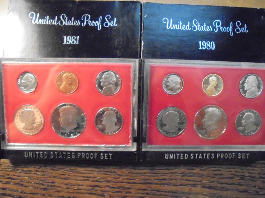 1980 & 1981 US PROOF SETS (WITH BOXES) (1 of 2)