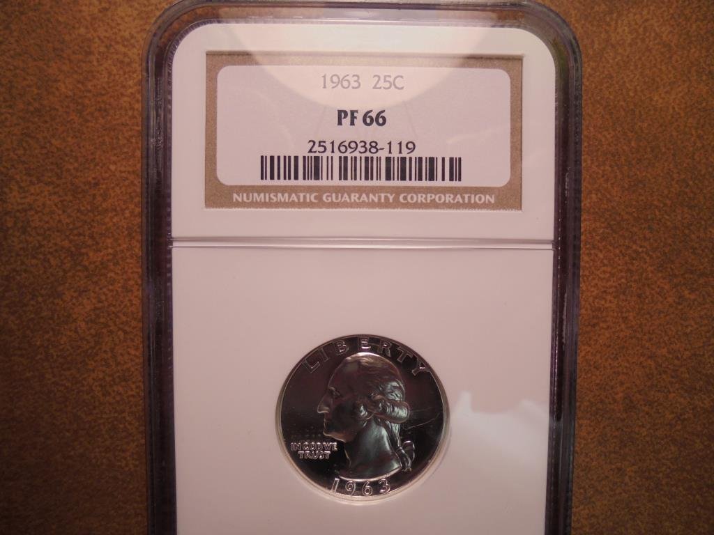 1963 WASHINGTON SILVER QUARTER NGC PF66 (1 of 2)
