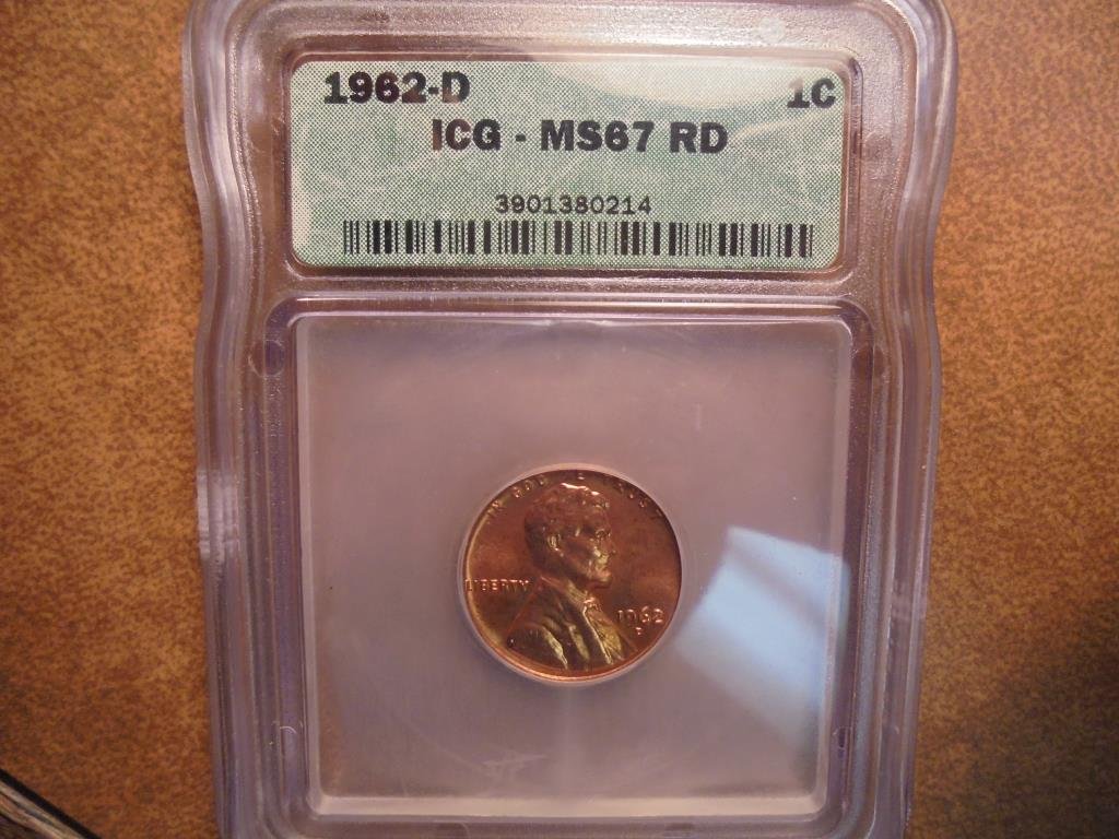 1962-D LINCOLN CENT ICG MS67RD (1 of 2)