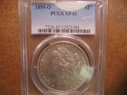 1895-O MORGAN SILVER DOLLAR PCGS XF45 KEY DATE: You must call or email us with your credit card number directly