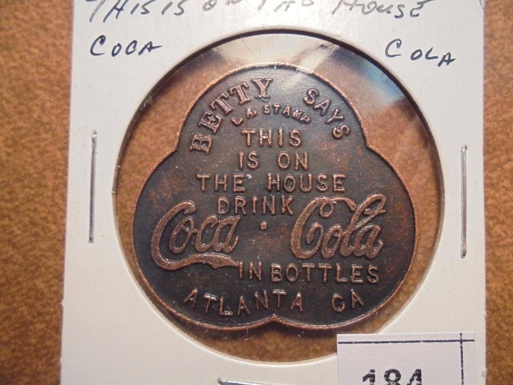 COCA COLA TOKEN BETTY SAYS "THIS IS ON THE HOUSE" (1 of 2)