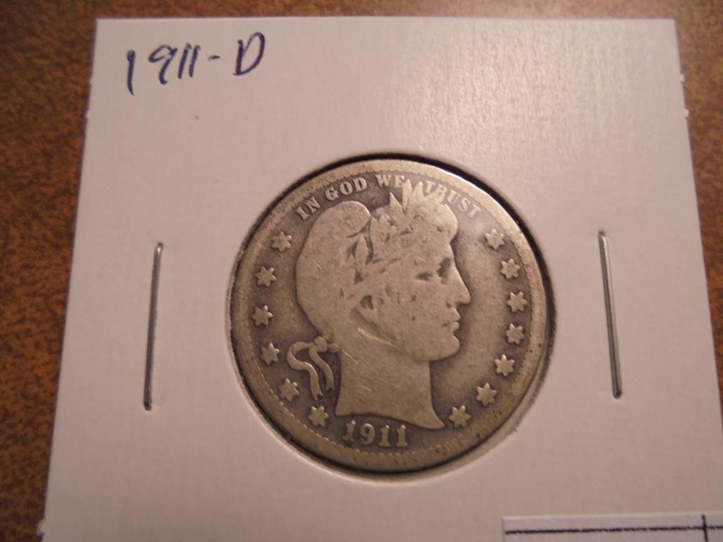 1911-D BARBER QUARTER BETTER DATE COIN (1 of 2)