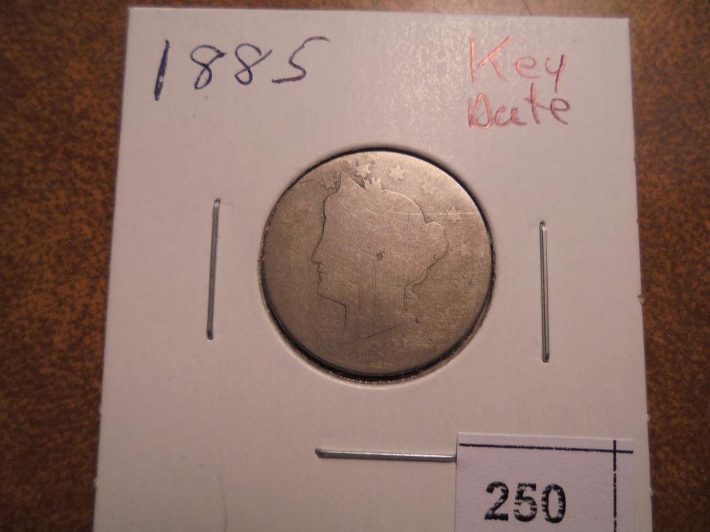 1885 LIBERTY "V" NICKEL KEY DATE 2015 REDBOOK RETAIL IS (1 of 2)