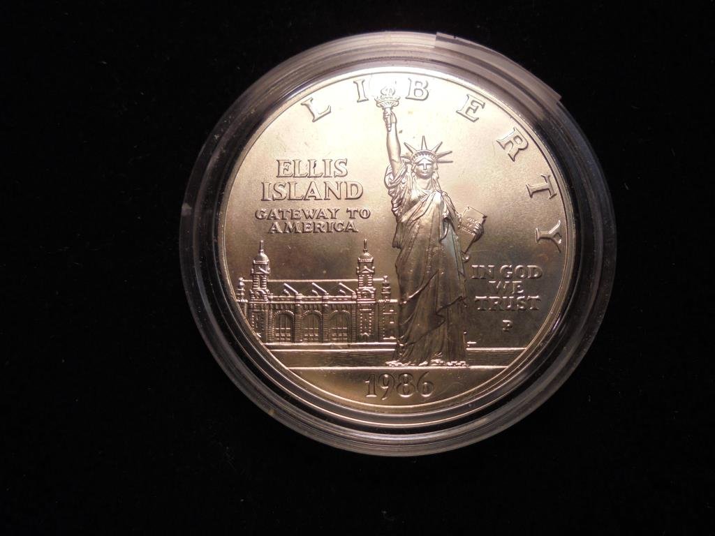 1986-P STATUE OF LIBERTY SILVER DOLLAR UNC: You must call or email us with your credit card number directly