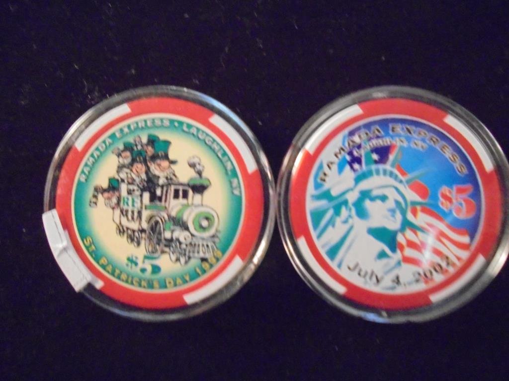 2-RAMADA EXPRESS $5 CASINO TOKENS 1999 ST. PATRICKS DAY (1 of 2)