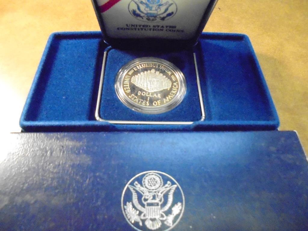 1987-S US CONSTITUTION PF SILVER DOLLAR ORIGINAL US (1 of 2)