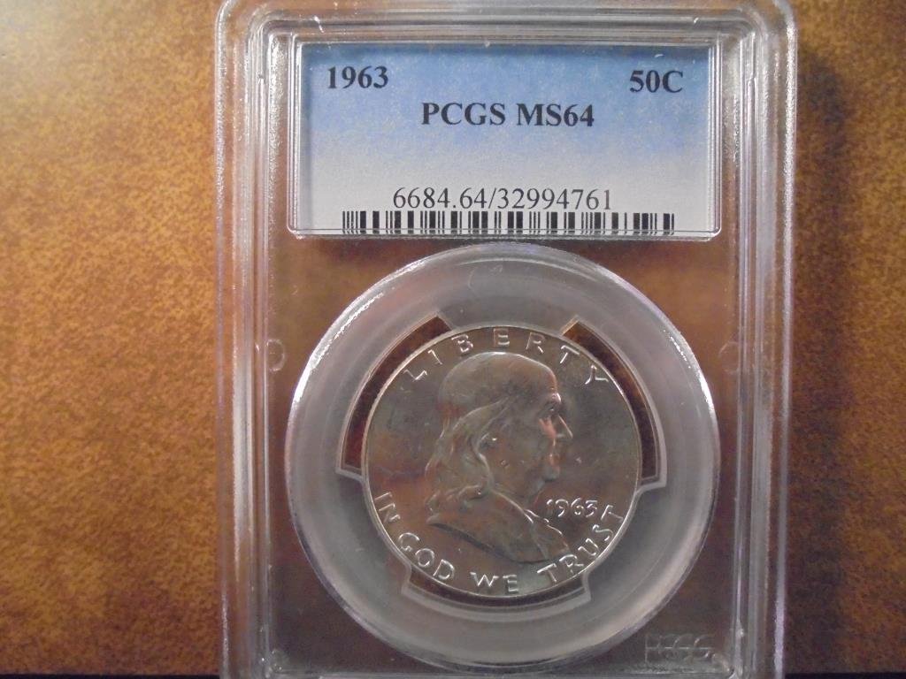 1963 FRANKLIN HALF DOLLAR PCGS MS64 (1 of 2)