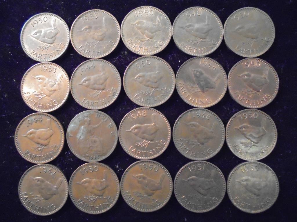 20 ASSORTED GREAT BRITAIN FARTHINGS 1935-1953 (1 of 2)