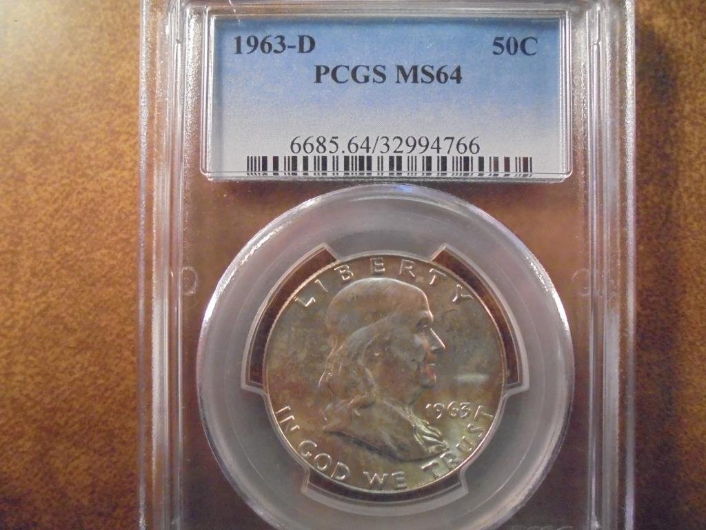 1963-D FRANKLIN HALF DOLLAR PCGS MS64 (1 of 2)