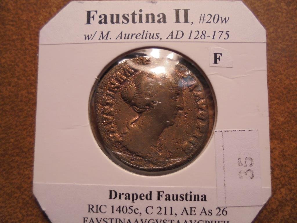 128-175 A.D. FAUSTINA II ANCIENT COIN (FINE) (1 of 2)