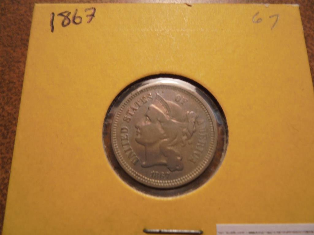 1867 THREE CENT PIECE (NICKEL) (1 of 2)