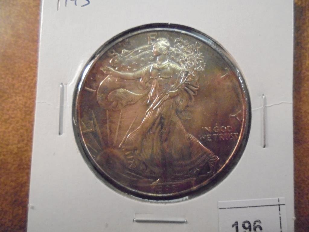 1993 AMERICAN SILVER EAGLE UNC TONED (1 of 2)