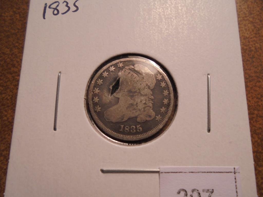 1835 CAPPED BUST DIME WITH PUNCH MARK (1 of 2)