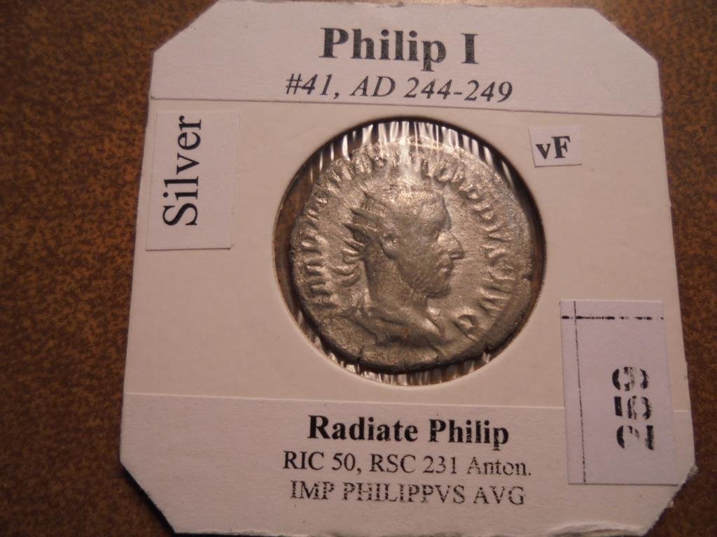 SILVER 244-249 A.D. PHILIP I ANCIENT COIN VF: You must call or email us with your credit card number directly