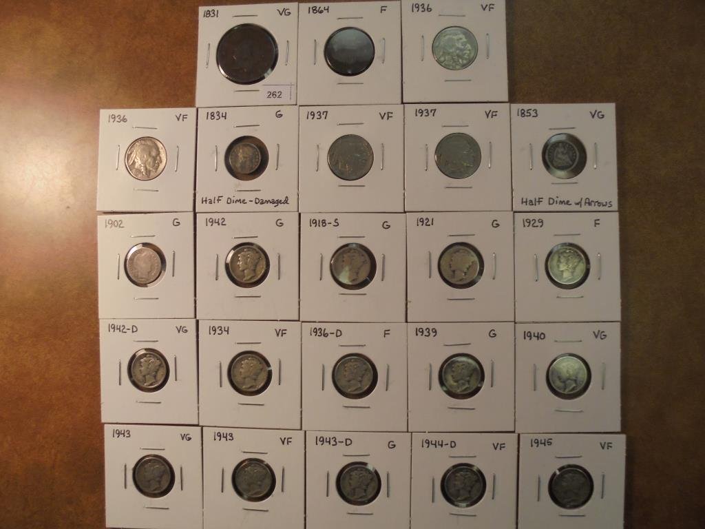 NICE LOT OF 23 COINS SEE DESCRIPTION 1831 US LARGE (1 of 10)