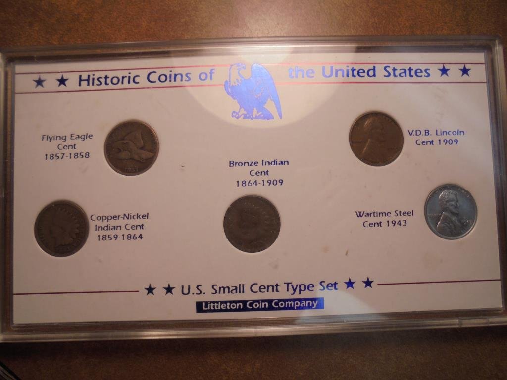 US SMALL CENT TYPE SET SEE DESCRIPTION 1857 FLYING (1 of 2)