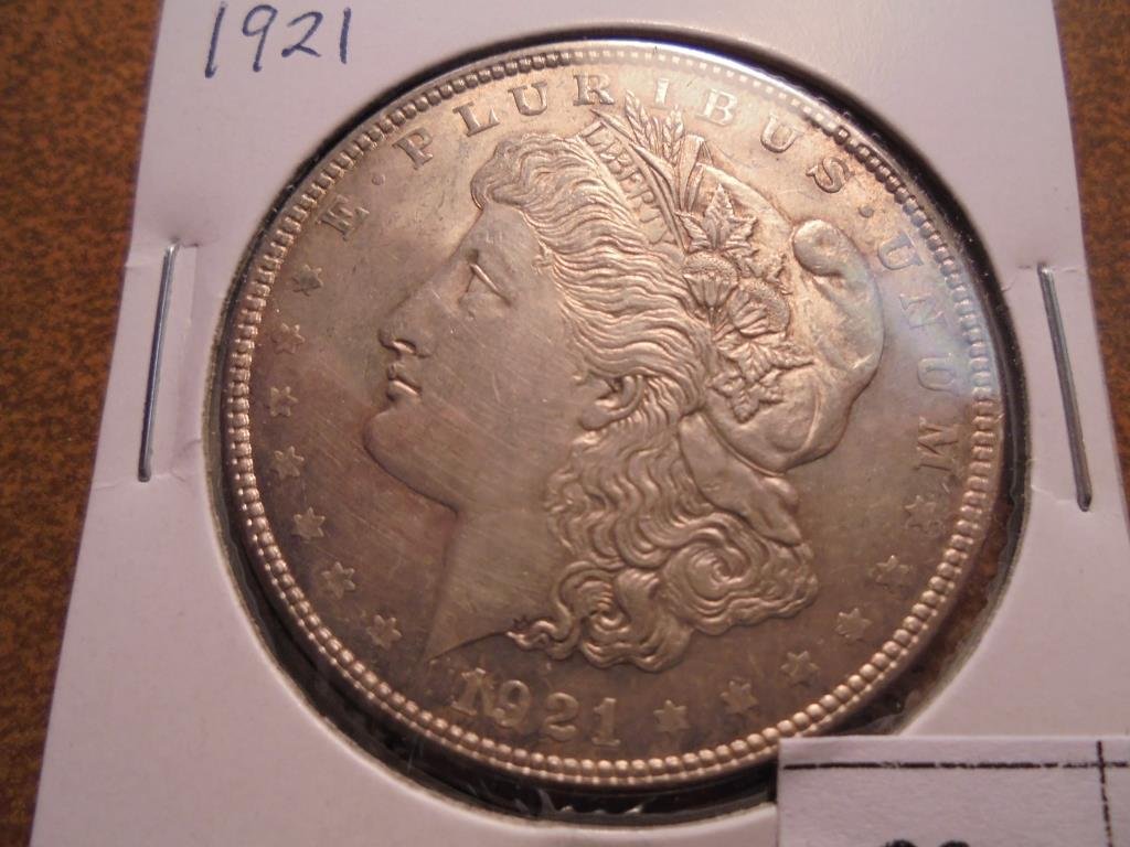 1921 MORGAN SILVER DOLLAR UNC (1 of 2)