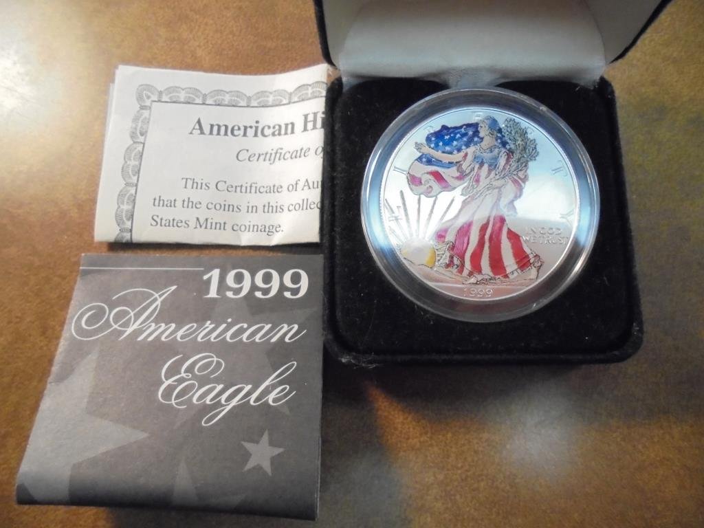 1999 COLORIZED AMERICAN SILVER EAGLE (1 of 2)