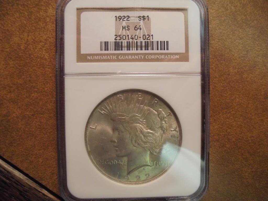 1922 PEACE SILVER DOLLAR NGC MS64 (1 of 2)