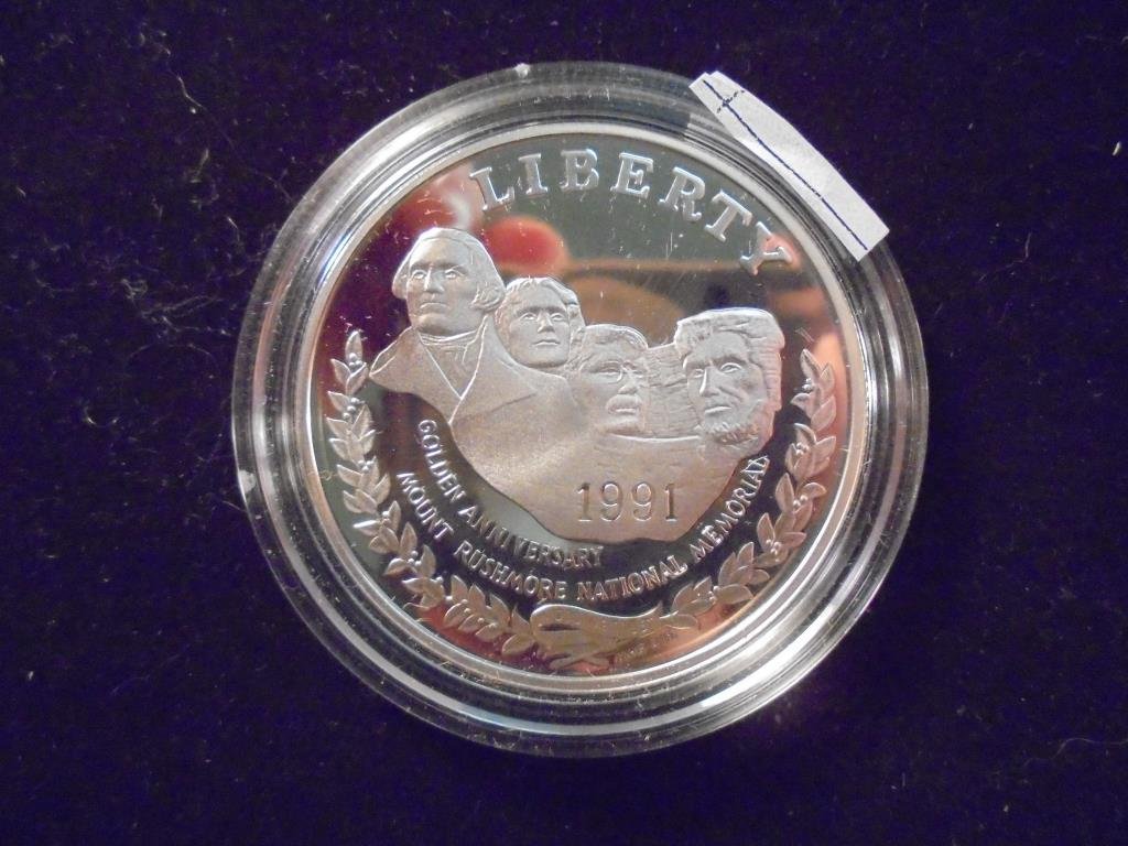 1991-S MT. RUSHMORE PROOF SILVER DOLLAR (1 of 2)