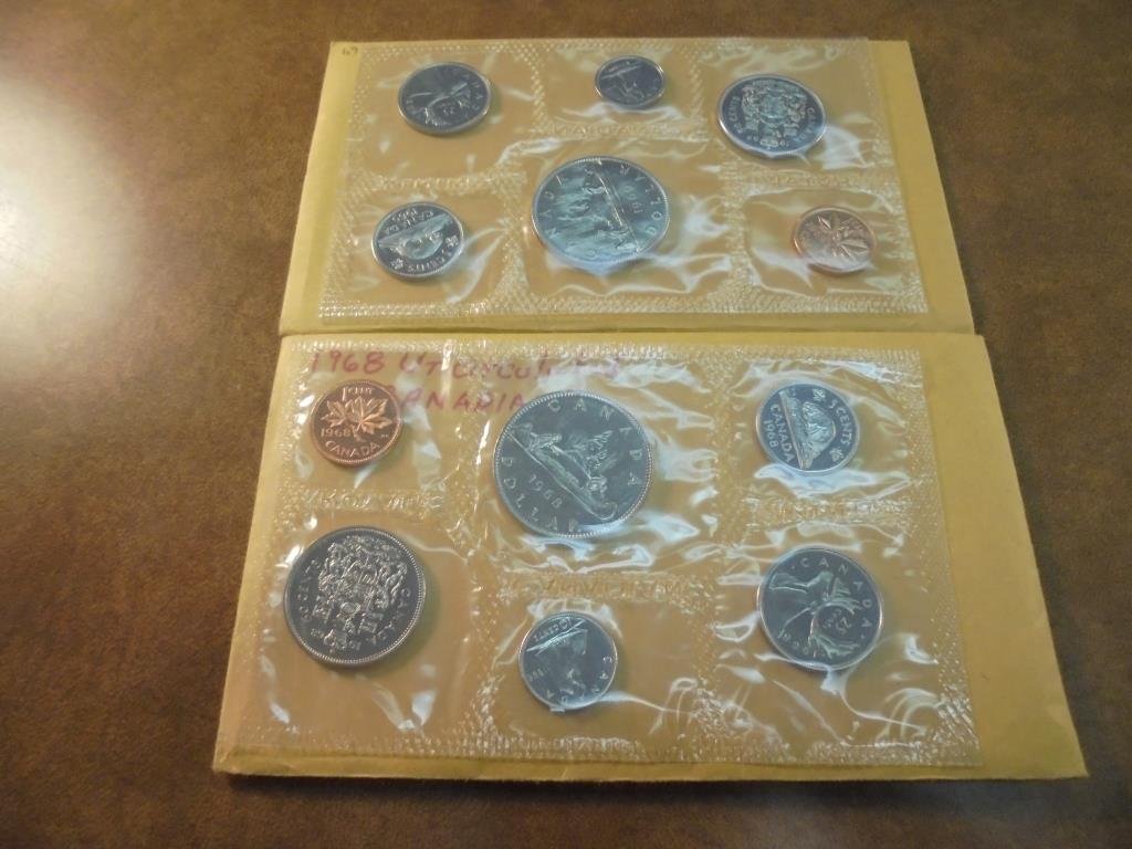 1968 & 1969 CANADA (PF LIKE) SETS WITH ENVELOPES (1 of 2)