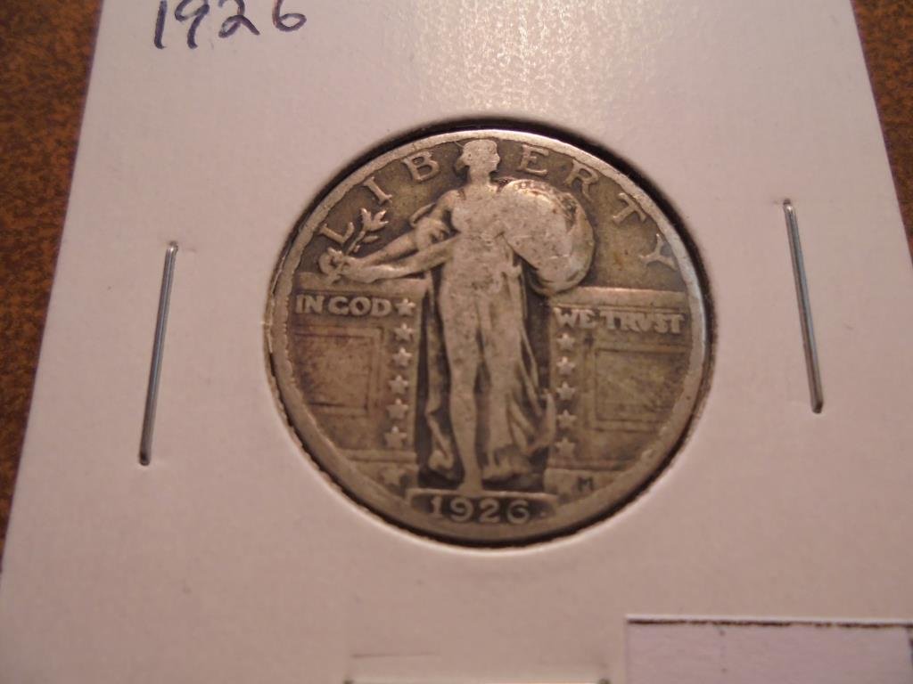 1926 STANDING LIBERTY QUARTER: You must call or email us with your credit card number directly