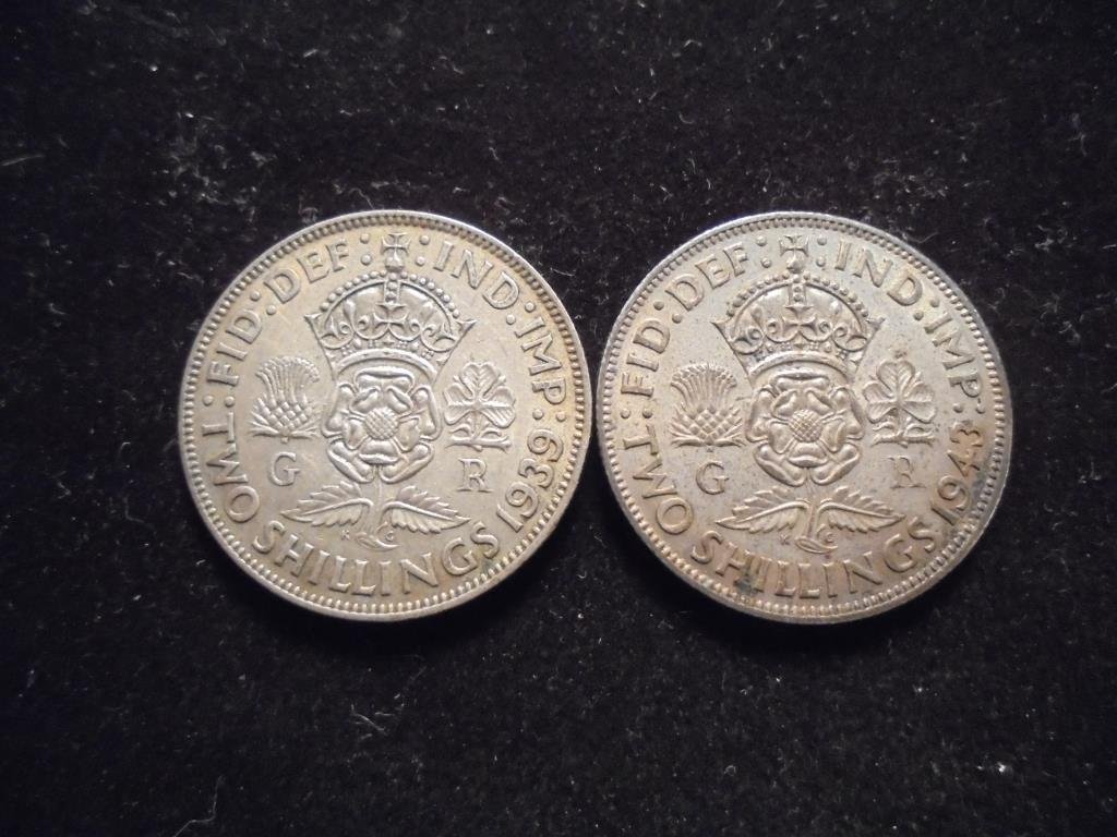 1939 & 1943 GREAT BRITAIN SILVER SHILLINGS TOTAL WEIGHT (1 of 2)