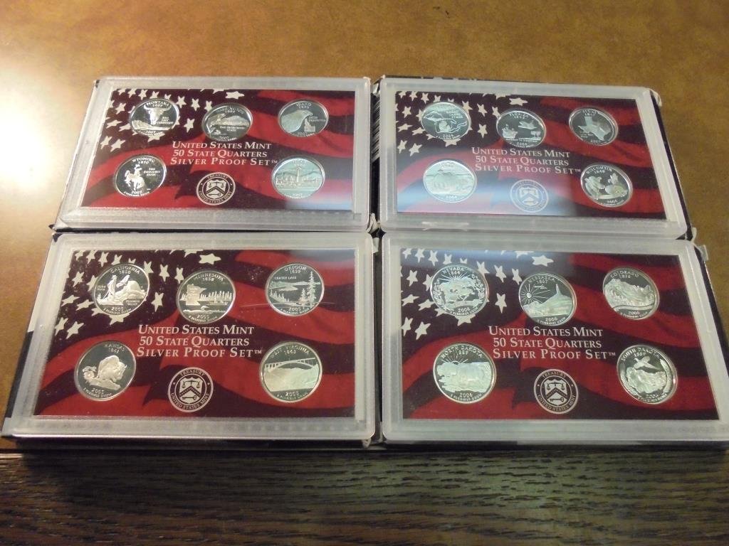 2004,05,06 & 07 US SILVER 50 STATE QUARTERS PF SETS (1 of 2)