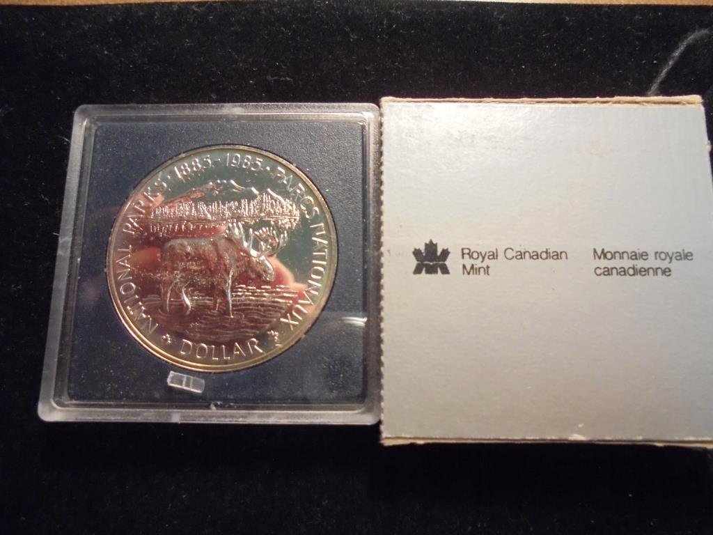 1985 CANADA N.P. SILVER DOLLAR (PF LIKE) .3750 OZ. ASW, (1 of 2)