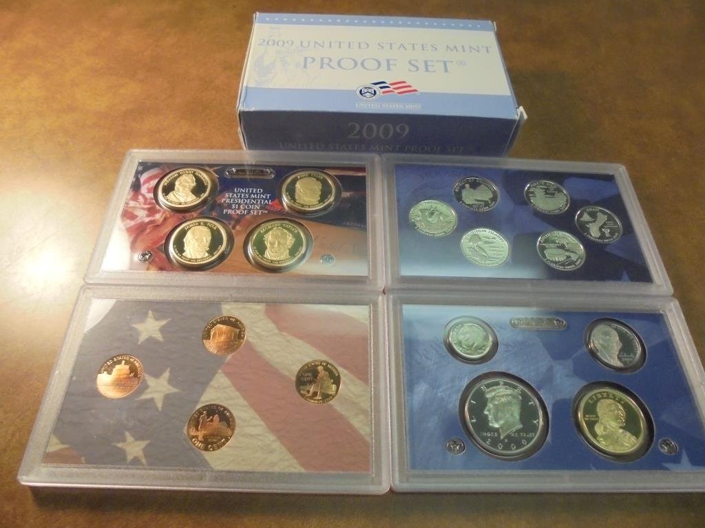 2009 US PROOF SET (WITH BOX) 18 PIECES INCLUDES (1 of 2)