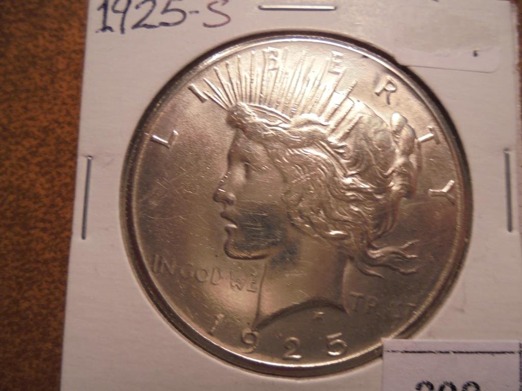 1925-S PEACE SILVER DOLLAR UNC (1 of 2)