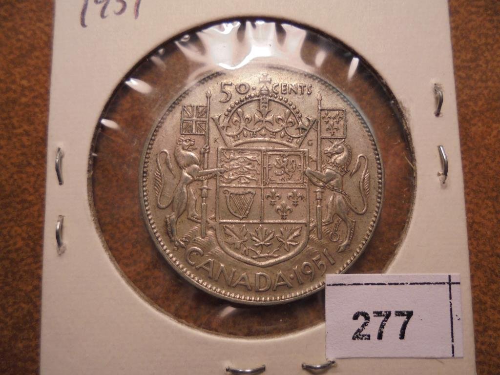 1951 CANADA SILVER 50 CENTS (1 of 2)