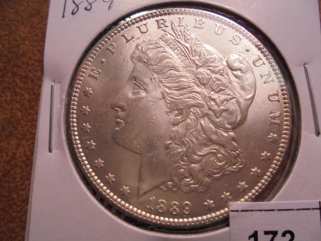 1889 MORGAN SILVER DOLLAR UNC (1 of 2)