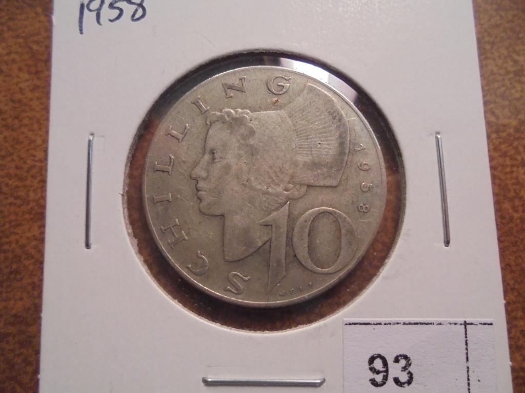 1958 AUSTRIA SILVER 10 SHILLING (1 of 2)