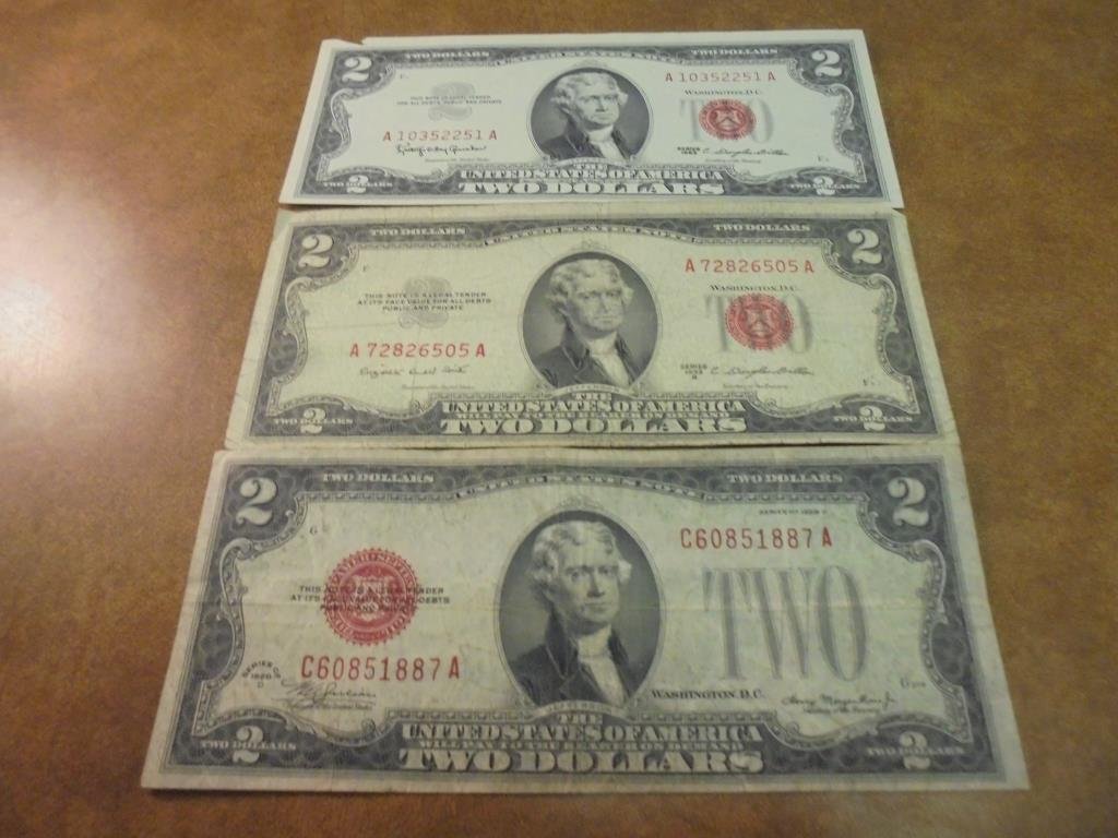 1928-D,53-B & 63 $2 US NOTES RED SEALS (1 of 2)